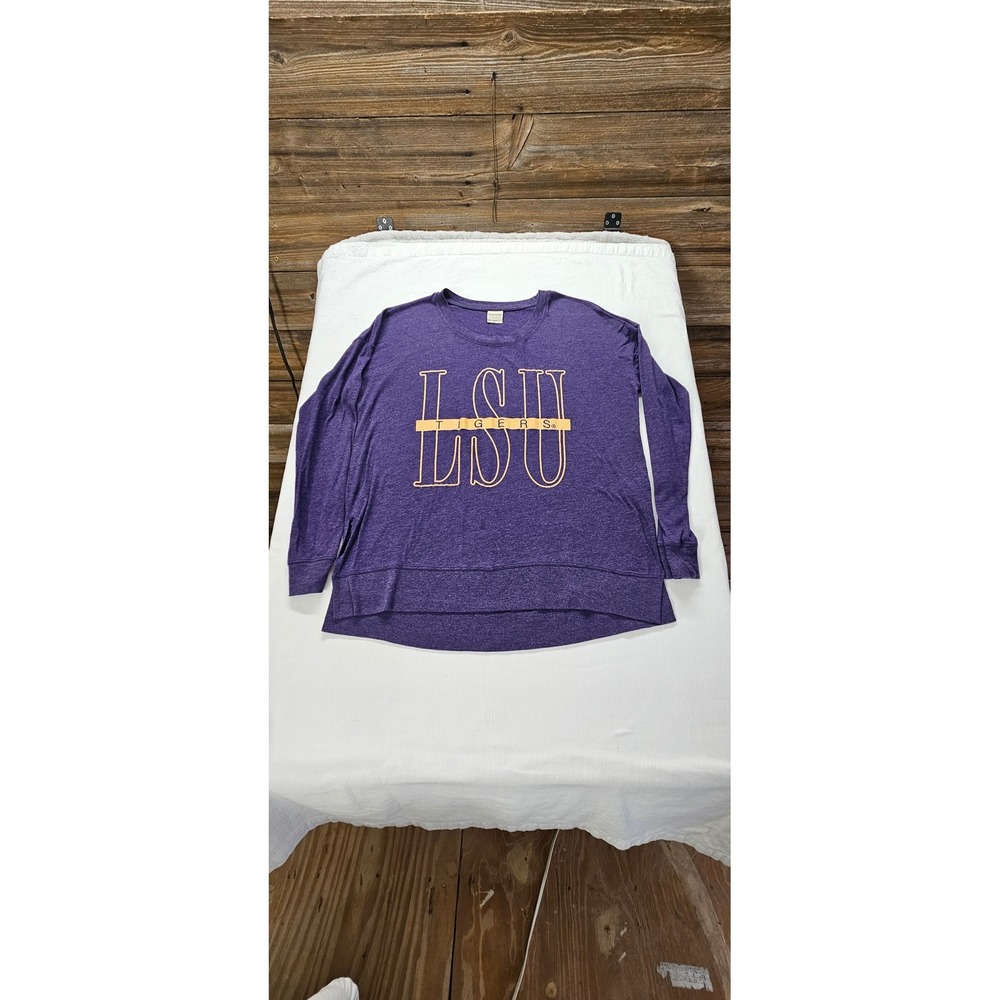 UG Apparel LSU Tigers Women Purple Long Sleeve Graphic T-Shirt L NCAA Fan Wear